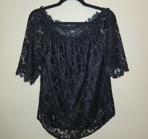Chic Black Lace Blouse for Women